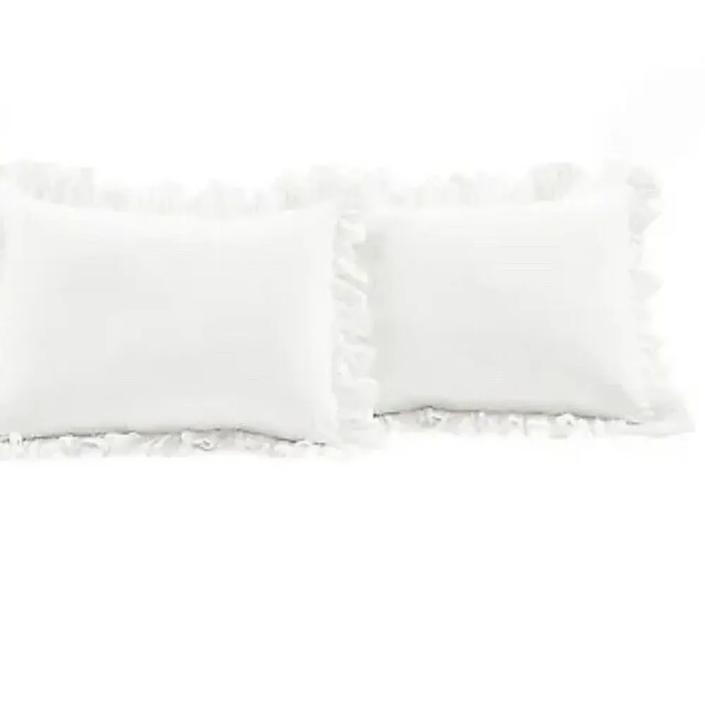 Lush Decor Reyna Cotton Duvet Cover Set White Ruffle Comforter Shabby King